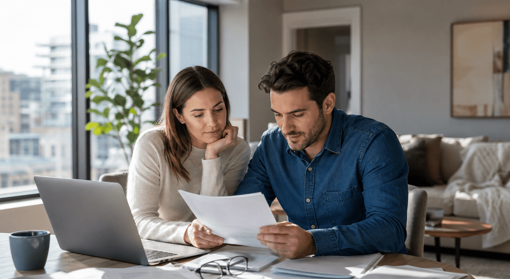 Oakfield customers reviewing financial plans